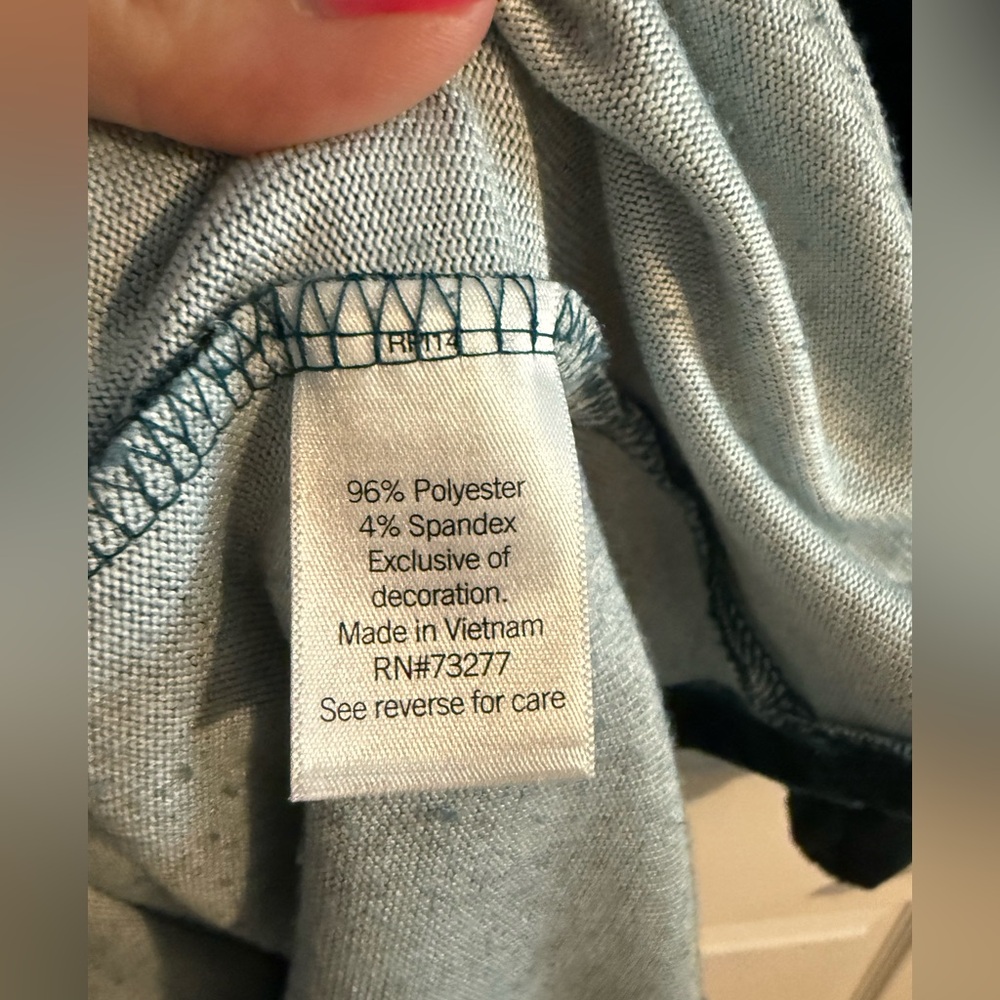 Nine West Teal Patterned Long Sleeve Dress - Picture 5 of 5